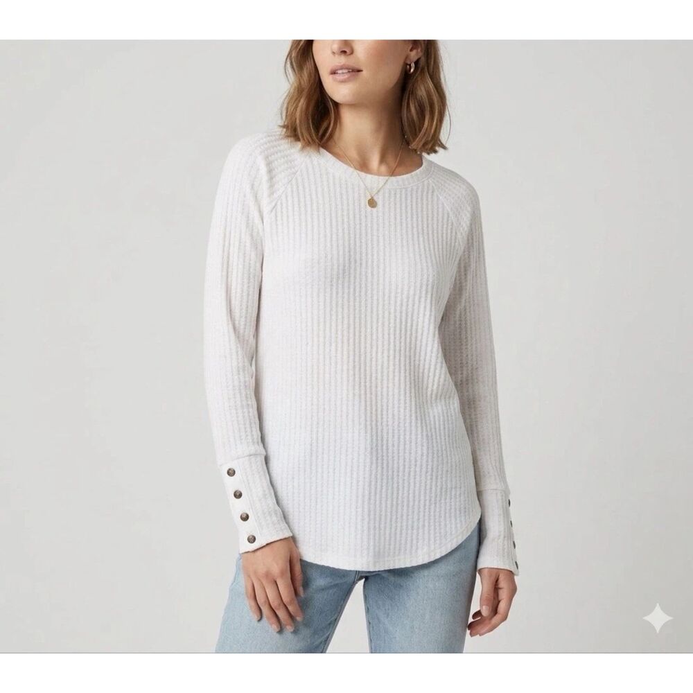 Chaser Thermal Top Womens Medium Cream waffle tunic Long Sleeve Gorp Cabin Ski